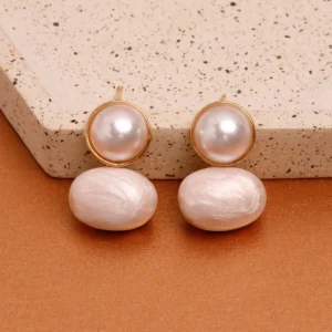 Aretes Perla Celeste